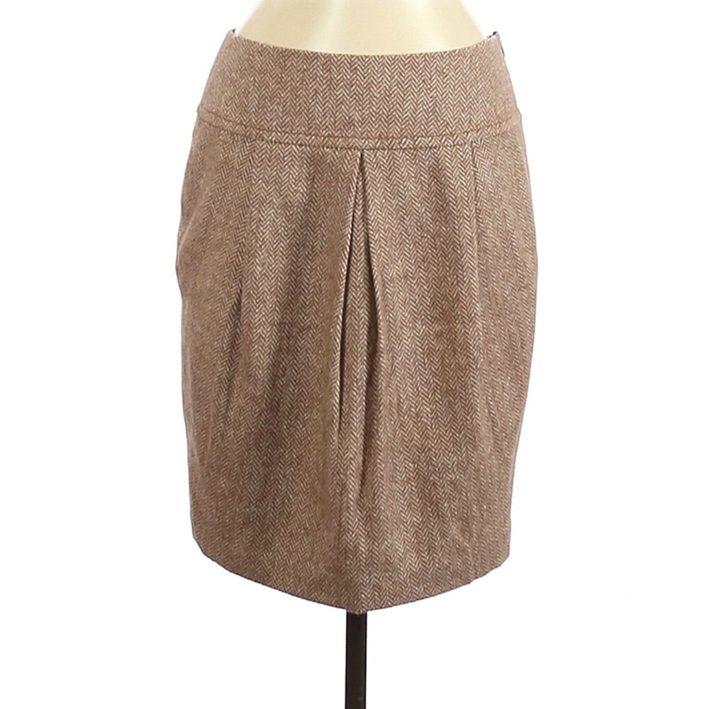 COOPER by TRELISE Skirt Women 6 Academia Herringbone Wool Pencil Ivy Old Money
